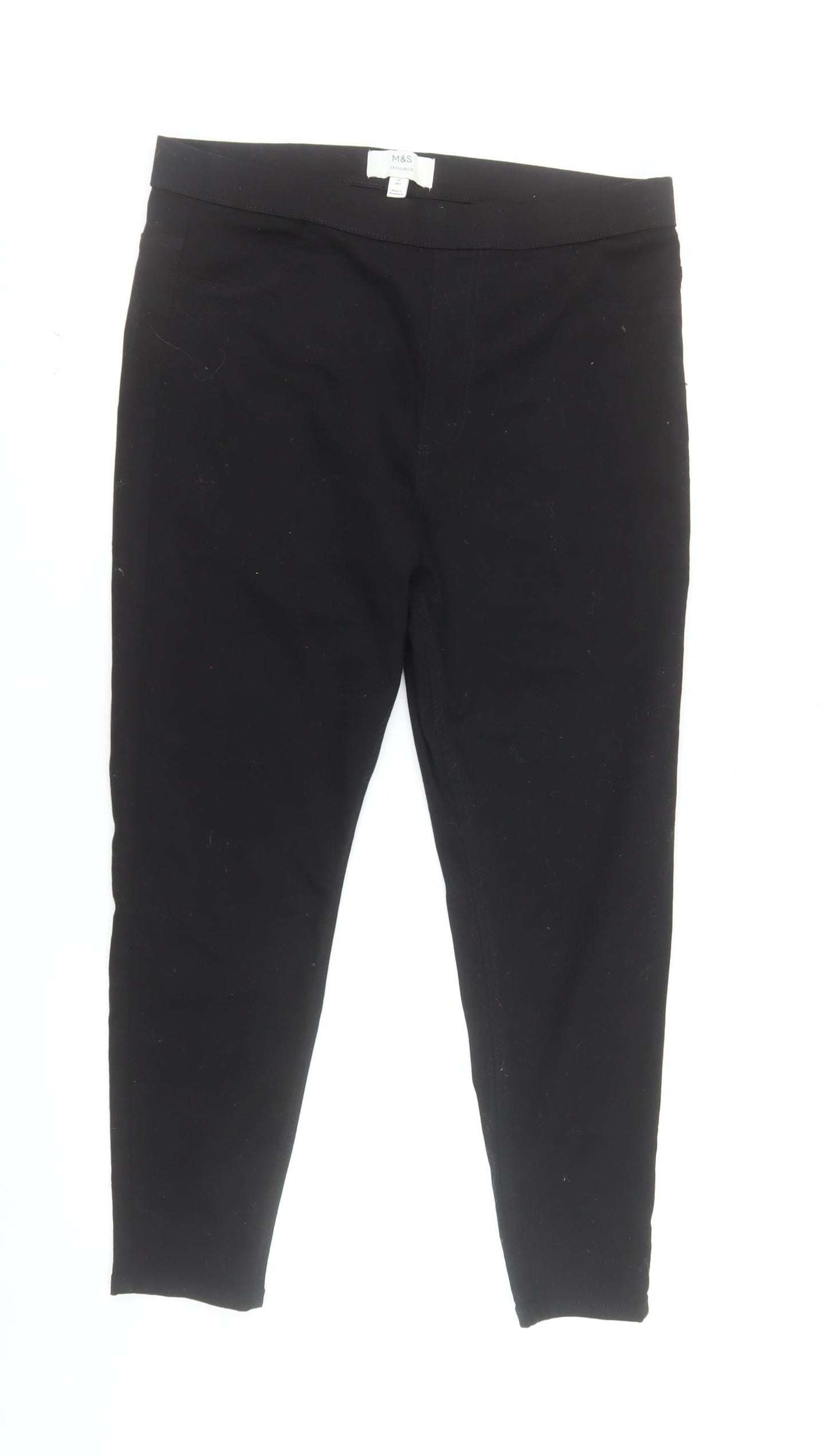 Marks and Spencer Women Black Size 16 Short Jegging Slim Fit Jeans