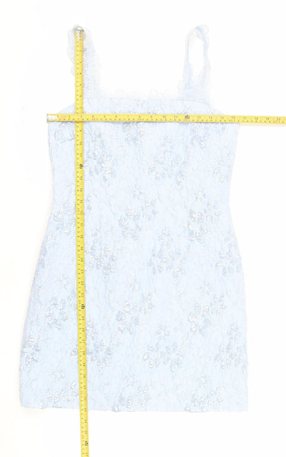 Marks and Spencer Women Blue Lace Bodycon Dress Size 10