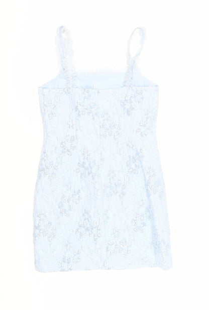 Marks and Spencer Women Blue Lace Bodycon Dress Size 10