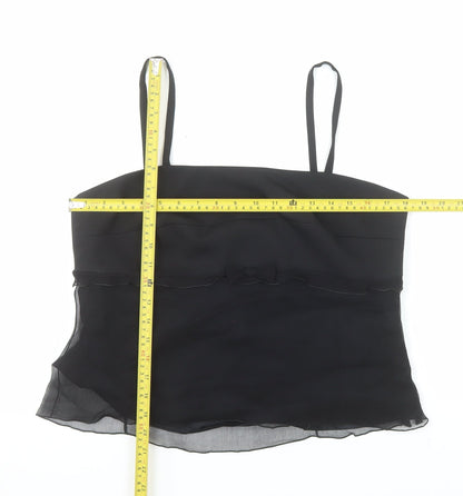 Presen Jorgina Women's Black Silk Camisole Top Size 16