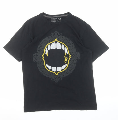 Nixon Men's Black Gothic Vampire Graphic Cotton T-Shirt Size M