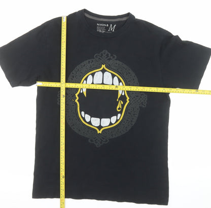 Nixon Men's Black Gothic Vampire Graphic Cotton T-Shirt Size M
