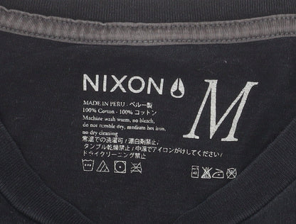 Nixon Men's Black Gothic Vampire Graphic Cotton T-Shirt Size M
