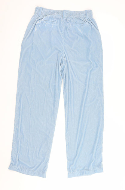 Lands' End Women's Blue Cropped High Rise Trousers Size 10 Petite