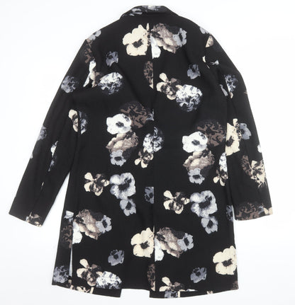 b.young Women's Black Floral Mid-Length Blazer Size 12
