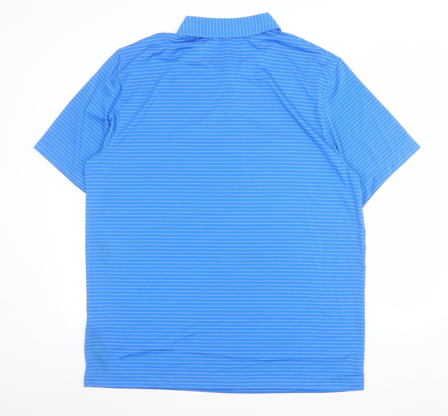 Tourney Men's Blue Striped Golf Polo Shirt Size L Regular Fit