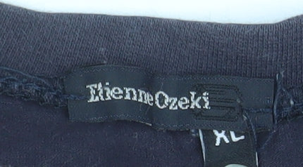 Etienne Ozeki Men's Black XL Crew Neck Embroidered Graphic T-Shirt