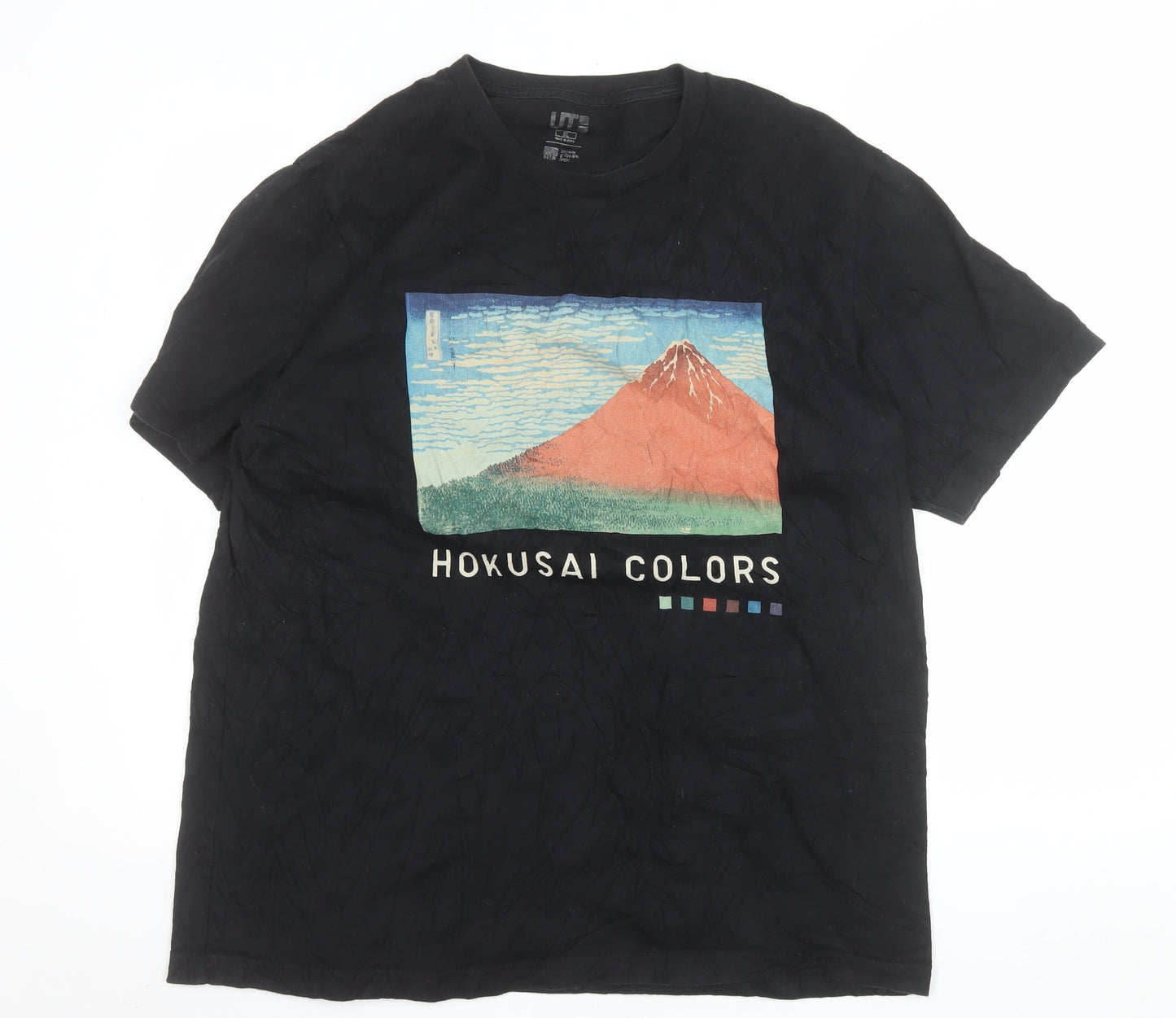 Uniqlo UT Museum of Fine Arts Hokusai Black Men's T-Shirt Size L