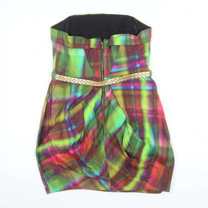 River Island Scarlet Women’s Multicoloured Strapless Bodycon Dress Size 12