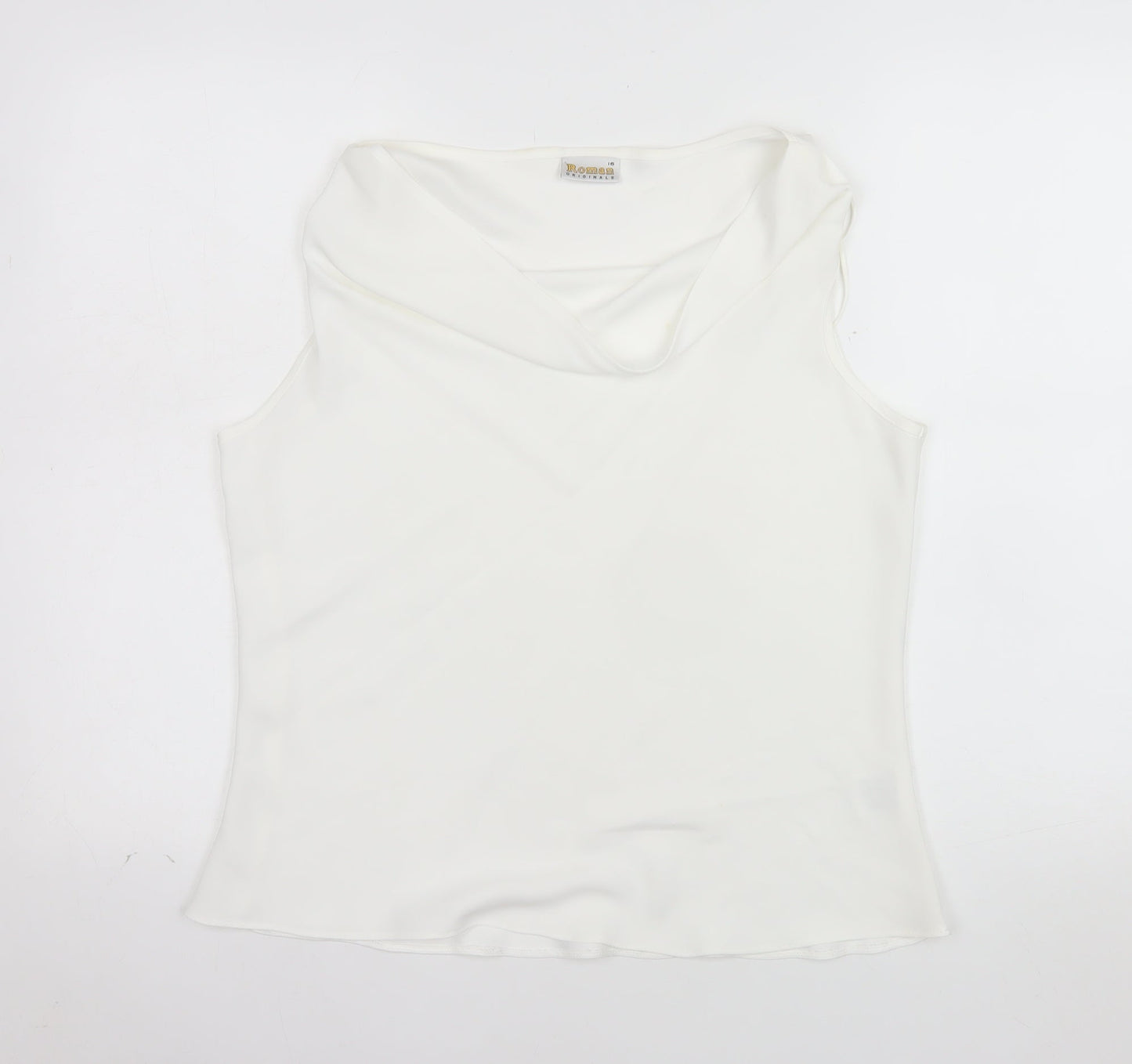 Roman Originals Women’s Ivory Cowl Neck Sleeveless Camisole Top Size 16