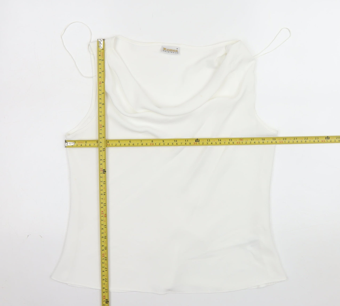 Roman Originals Women’s Ivory Cowl Neck Sleeveless Camisole Top Size 16
