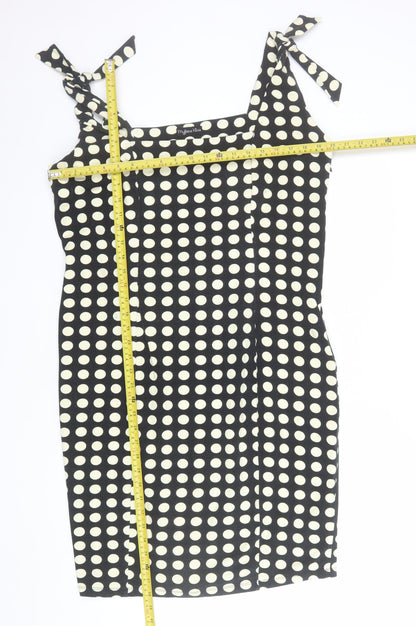 Myleene Klass Women Black Polka Dot Sleeveless Bodycon Dress Size 18