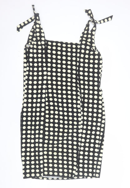 Myleene Klass Women Black Polka Dot Sleeveless Bodycon Dress Size 18