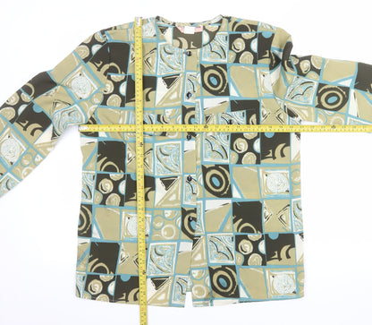 Silk Studio 5th Ave. Women's Multicoloured Geometric Silk Blouse Size M