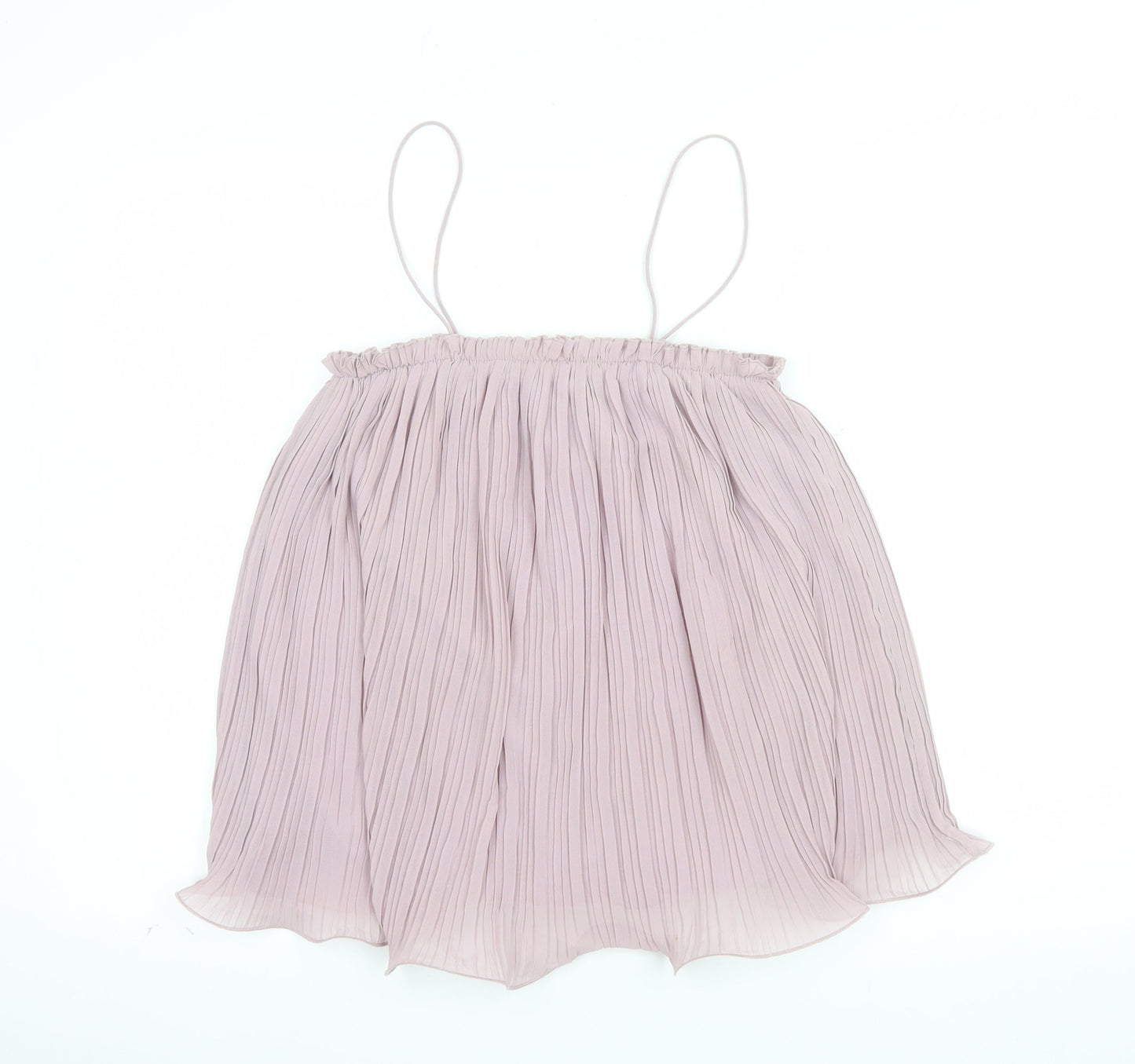 ASOS Women Pink Camisole Pleated Chiffon Tank Top Size 10