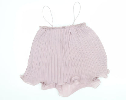 ASOS Women Pink Camisole Pleated Chiffon Tank Top Size 10