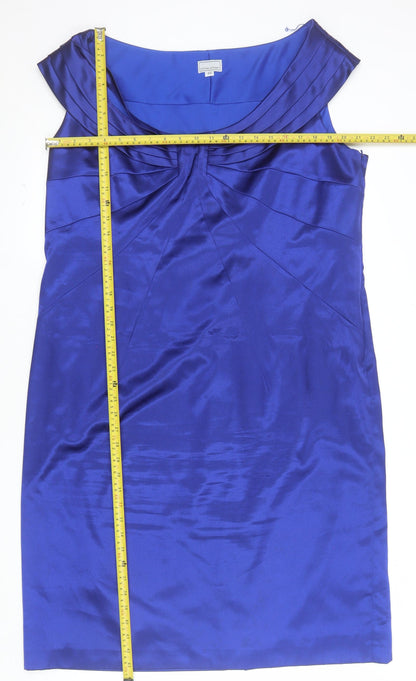 Michel Ambers Womens Blue Sheath Knee Length Formal Dress Size 22