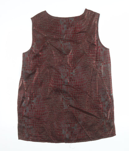 Divina of Switzerland Women's Brown Animal Print Sleeveless Tank Top Size 16