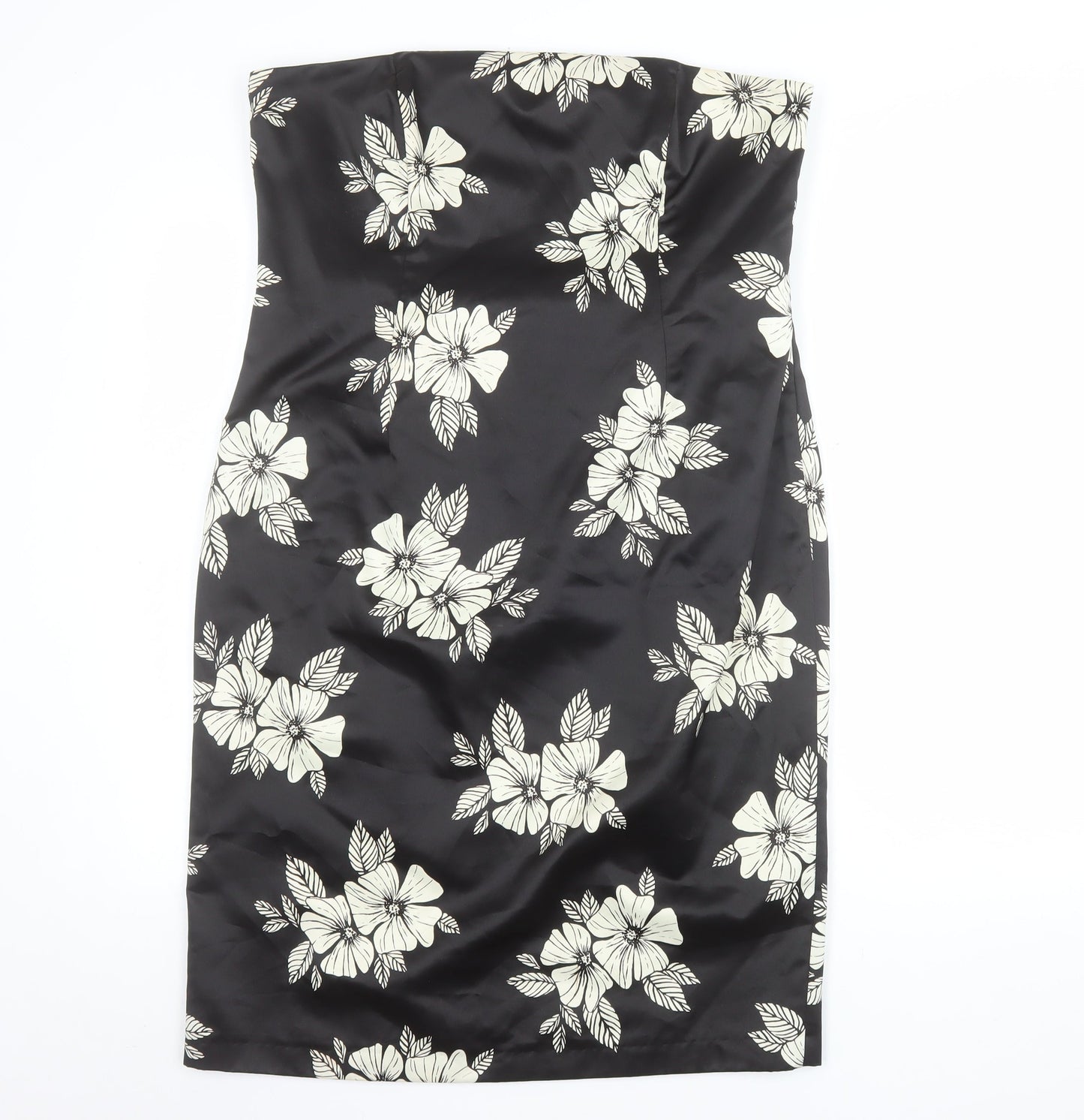 Principles Women’s Black Floral Strapless Bodycon Dress Size 16
