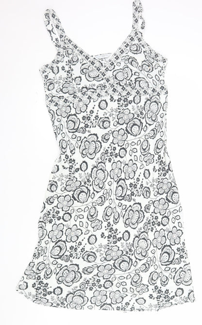 New Look Women’s White Floral V-Neck Slip Dress Size 18