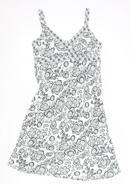 New Look Women’s White Floral V-Neck Slip Dress Size 18