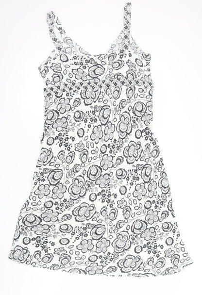 New Look Women’s White Floral V-Neck Slip Dress Size 18