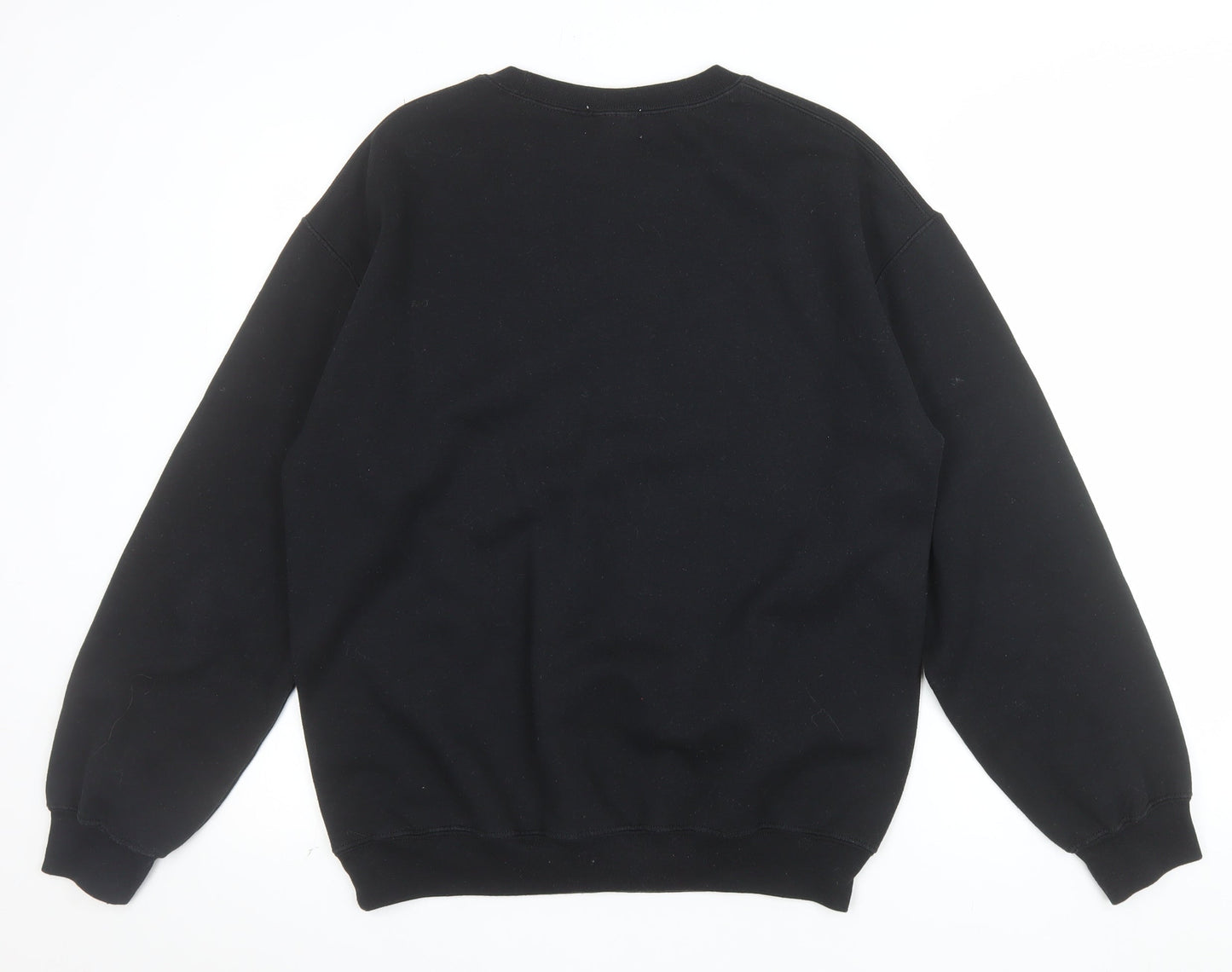 Topman Men's Black Art Face Embroidered Sweatshirt Size S Regular Fit
