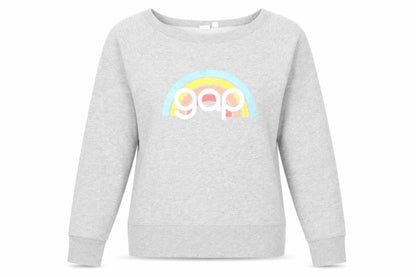 Gap Women Grey Logo Rainbow Pullover Sweatshirt M