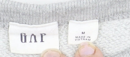 GAP Women Grey Logo Rainbow Pullover Sweatshirt M