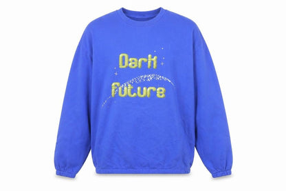 ASOS DESIGN Men's Blue Graphic 'Dark Future' Sweatshirt Size L