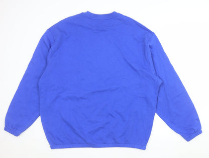ASOS DESIGN Men's Blue Graphic 'Dark Future' Sweatshirt Size L