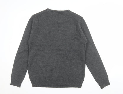 Its Cold Outside Men's Grey Christmas Crew Neck Jumper M