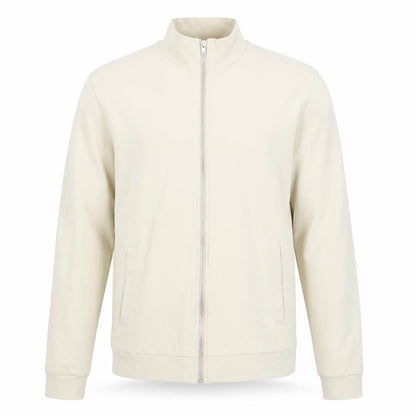 ASOS Men Beige Full Zip Sweatshirt Medium High Neck Cotton Blend