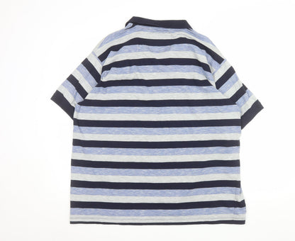 West Bromwich Albion Men’s Blue Striped 2XL Cotton Polo Shirt