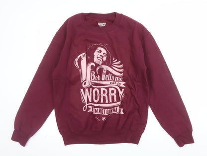 Gildan Men's Red Graphic Print Pullover Sweatshirt Small