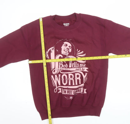 Gildan Men's Red Graphic Print Pullover Sweatshirt Small