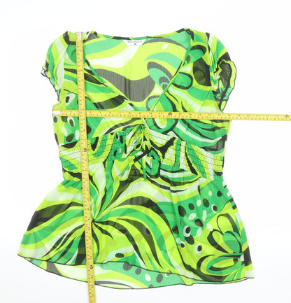 Select Women’s Green Multicoloured Tunic Blouse Size 16