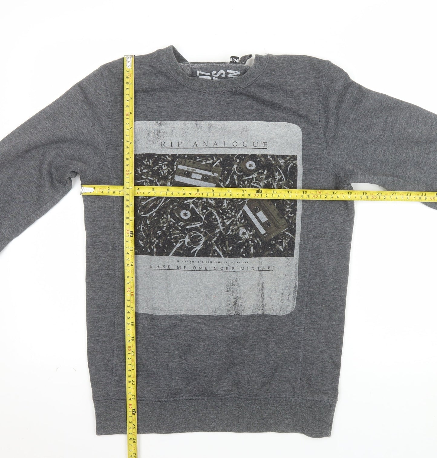 FCT07 Guys Crew Mens Grey XS Pullover Sweatshirt Graphic Print