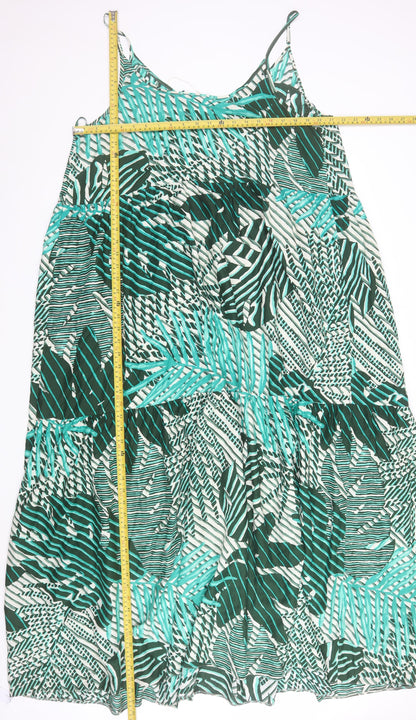 Marks and Spencer Women's Multicoloured Size 18 Tropical Slip Midi Dress