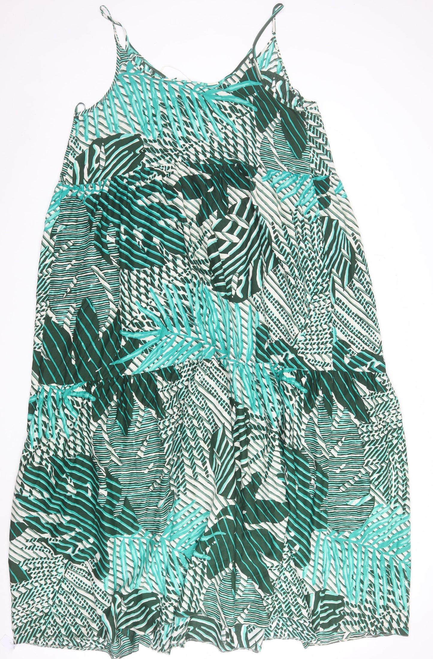 Marks and Spencer Women's Multicoloured Size 18 Tropical Slip Midi Dress