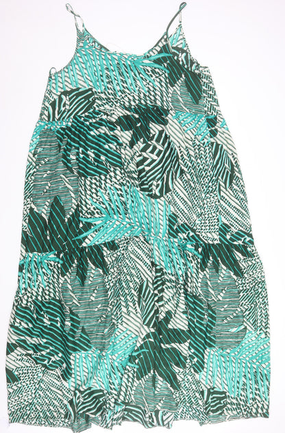 Marks and Spencer Women's Multicoloured Size 18 Tropical Slip Midi Dress