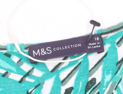 Marks and Spencer Women's Multicoloured Size 18 Tropical Slip Midi Dress