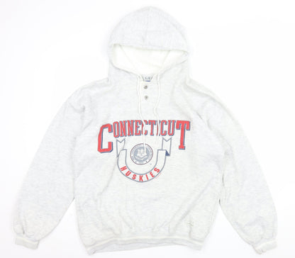 Gear For Sports Men’s Grey Henley Hoodie Medium University Graphic