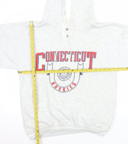 Gear For Sports Men’s Grey Henley Hoodie Medium University Graphic