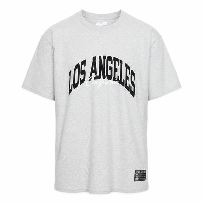 Pull&Bear Men's Grey Los Angeles Graphic Cotton T-Shirt L