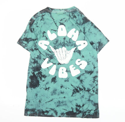 After Hours Fun Men's Green Tie Dye Aloha Vibes T-Shirt Size S