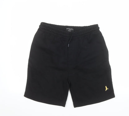 Brave Soul Men's Black Small Sweat Shorts Elastic Waist Casual