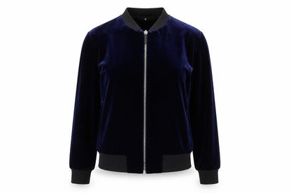 V by Very Women’s Blue Velvet Bomber Jacket UK 8