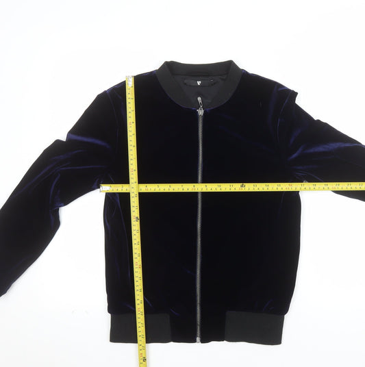 V by Very Women’s Blue Velvet Bomber Jacket UK 8