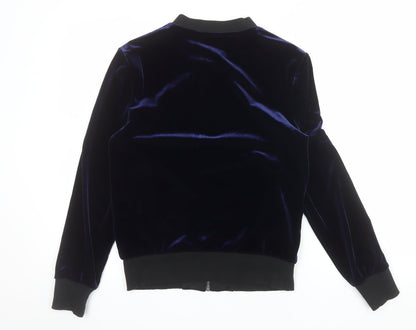 V by Very Women’s Blue Velvet Bomber Jacket UK 8